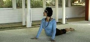 Stretch the neck with a yoga cobra pose