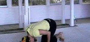 Transition between a yoga headstand to an arm balance