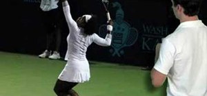 Practice your racket drop in a tennis serve