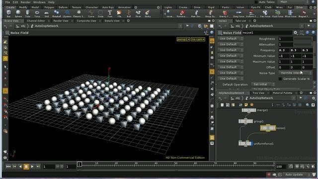 Use and work with DOP forces in Houdini 10 - Part 2 of 3