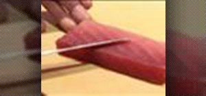 Cut tuna for sashimi