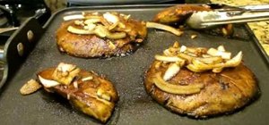 Make a portobello mushroom steak with roasted garlic