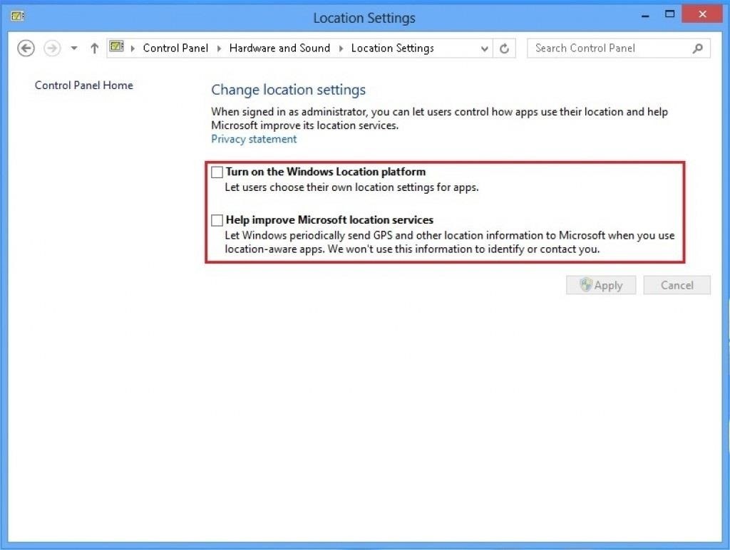 How to Disable All Location Sharing on Windows 8