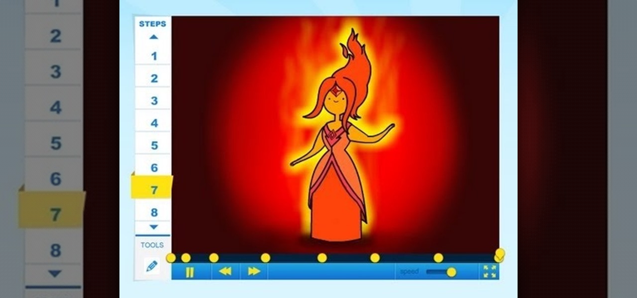Draw Flame Princess from Adventure Time
