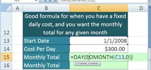 Extrapolate given daily fixed costs in MS Excel