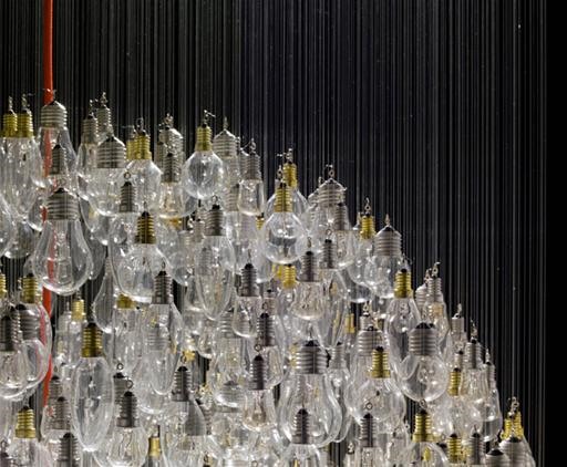 1200 Old Light Bulbs Make One Dazzling Chandelier
