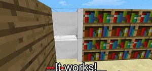 Use pistons to make an automatic sliding bookshelf in Minecraft