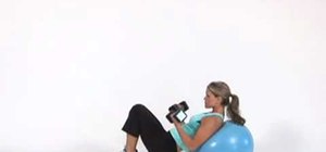 Do a bicep curl with an exercise ball incline