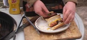 Grill bacon cheese hot dogs and stuffed sausages