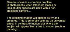 Avoid camera shake when taking pictures (unless you want the effect)