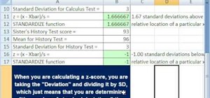 Calculate a standard (z) score in Microsoft Excel