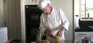 Clean and cut a whole pineapple