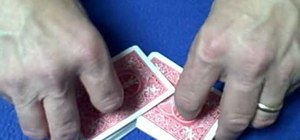 Perform a false push through riffle shuffle with cards