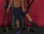 Exercise with standing cable hip abduction w/ rotation