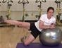 Do a hip abduction on a workout ball