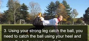 Pull off a back roll catch out of a push up in freestyle soccer