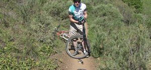 Change a mountain bike tire out on the trail