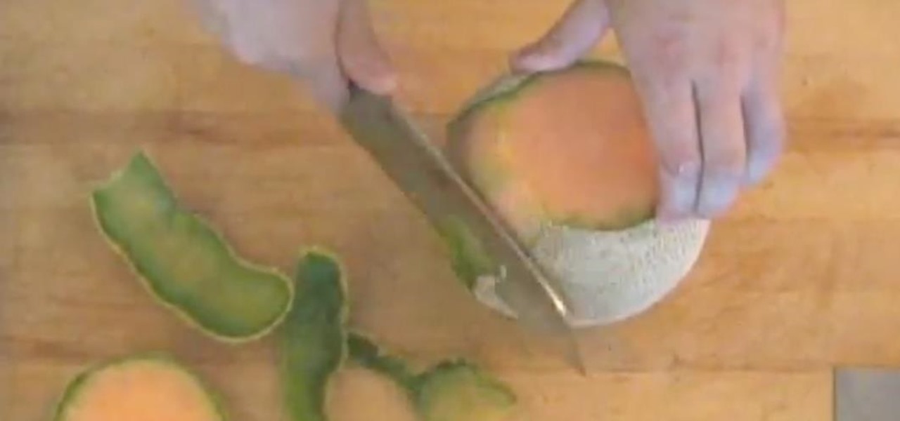 Remove Cantaloupe Skin and Slice the Cantaloupe into Pieces
