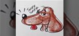 Draw a blood hound cartoon