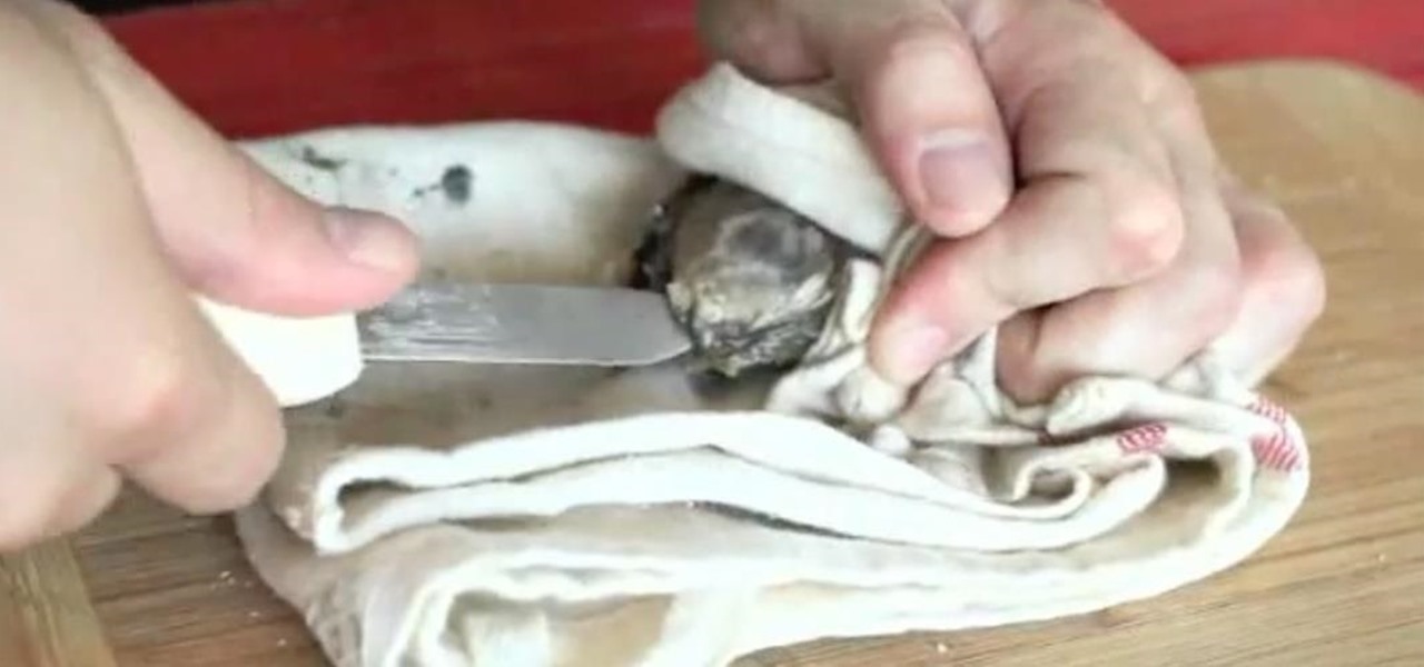Shuck an Oyster and Scoop the Meat Out with a Knife