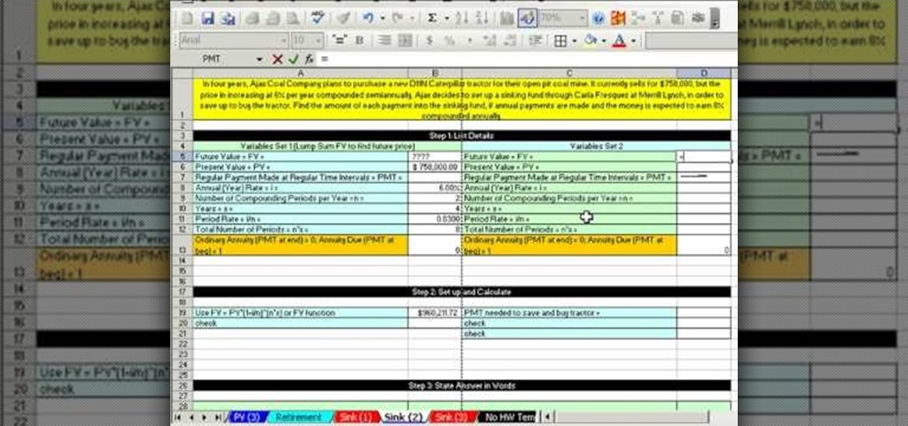 How To Calculate Future Value For A Sinking Fund In Ms Excel