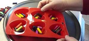 Melt broken crayons to make heart-shaped crayons for Valentine's Day