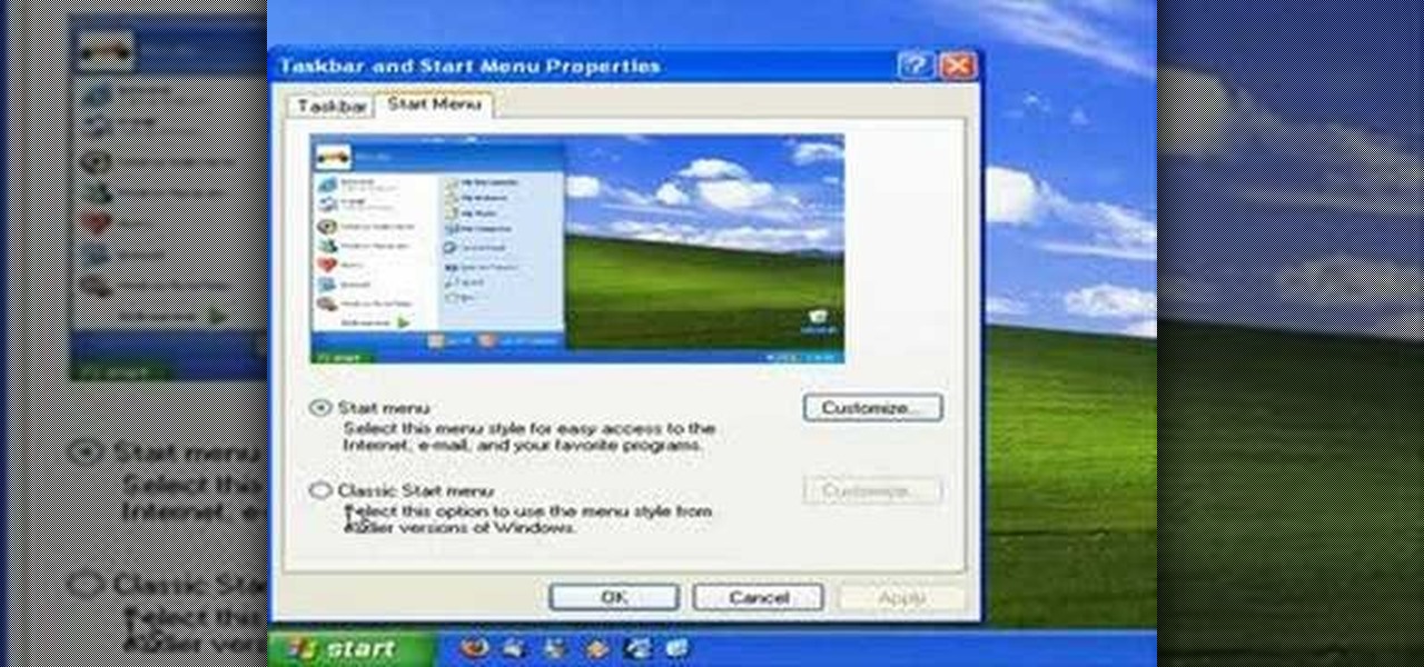 How to Change the standard Windows XP start menu to classic « Operating ...