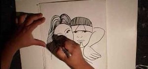 Draw a gangster graffiti couple