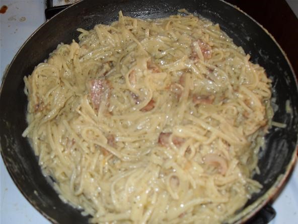 Linguine with Bacon and Onions