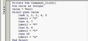 Use Select Case statements when programming in Microsoft Visual Basic