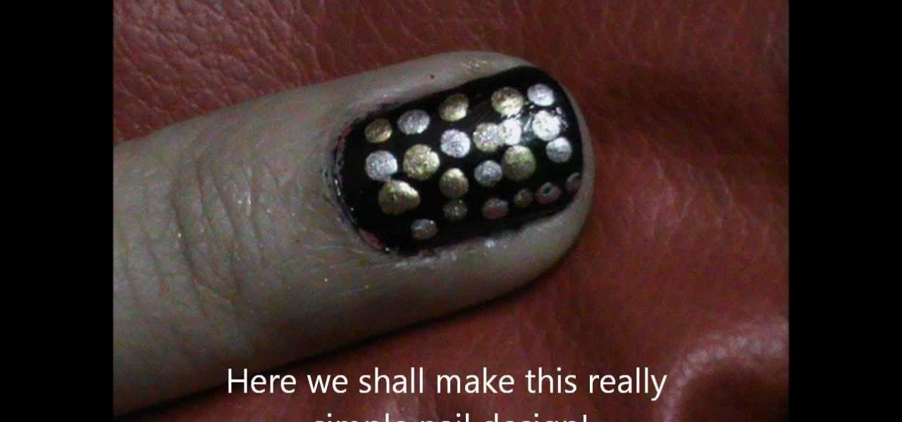 Do an Easy Dotted Short Nails Design