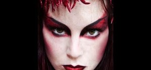 Create a dramatic demoness makeup look for Halloween