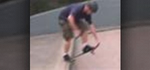Do a foot plant on a skateboard