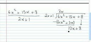 Divide polynomials with long division in Algebra I