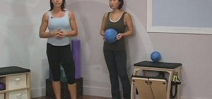 Perform standing exercises with Pilates posture balls
