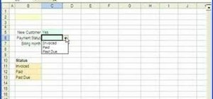 Create an in-cell dropdown menu in Excel 2003