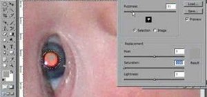 Fix extreme red eye in Photoshop using replace color