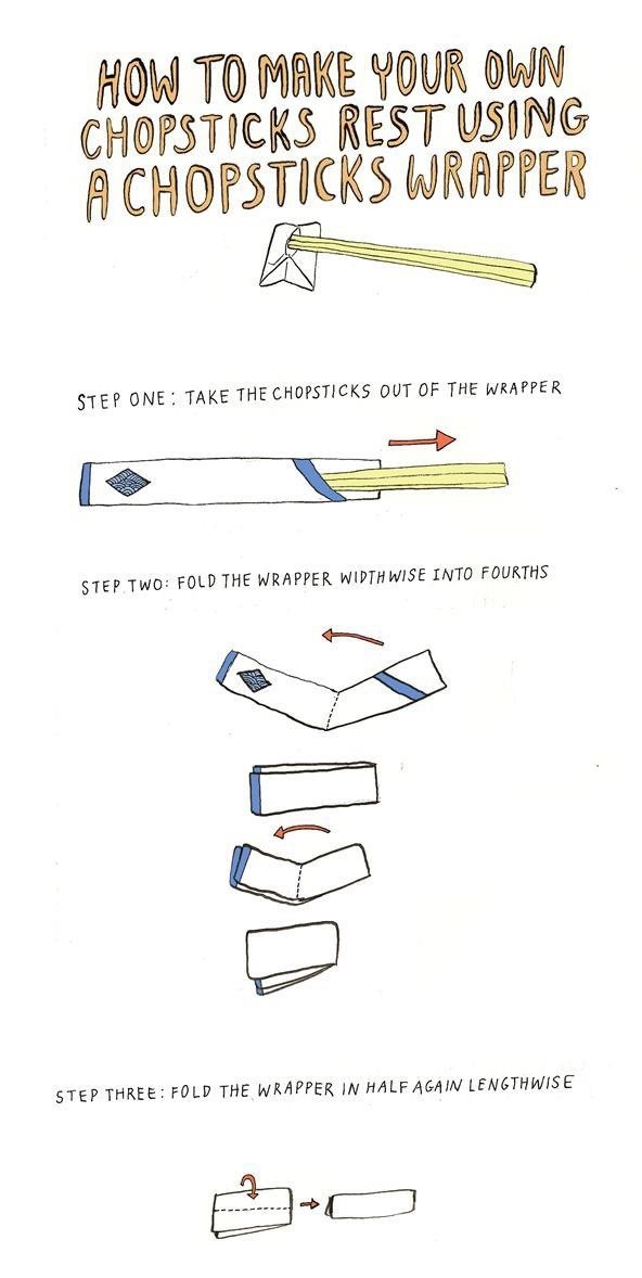 How to Fold a Chopsticks Rest from Its Paper Wrapper