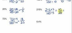 Convert percents into fractions and decimals