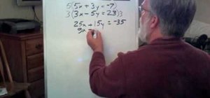 Solve two linear equations by the elimination method