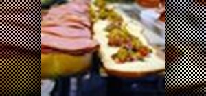 Make a giant muffaletta sandwich out of cold cuts and olive relish