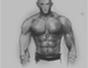 Draw a muscular male superhero body step by step
