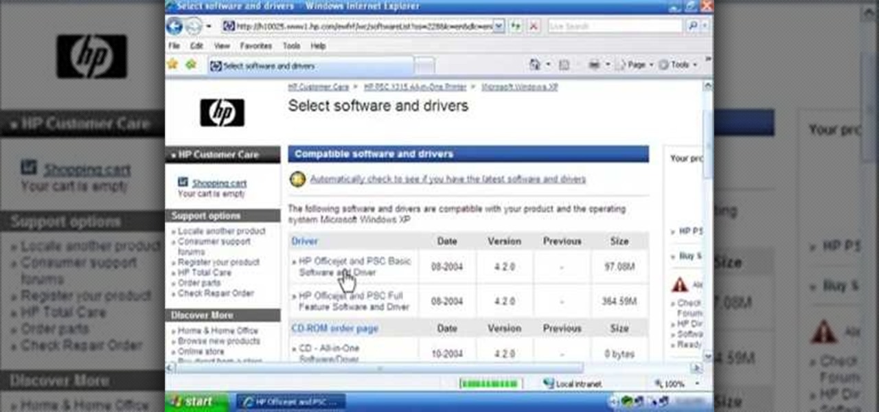 How to Download &amp; install HP printer drivers in Windows XP ...