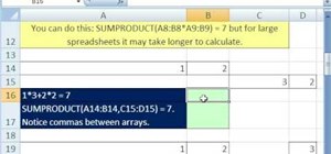 Multiply & sum arrays with Excel's SUMPRODUCT