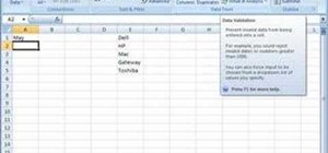 Create drop-down menus in Microsoft Excel 2007