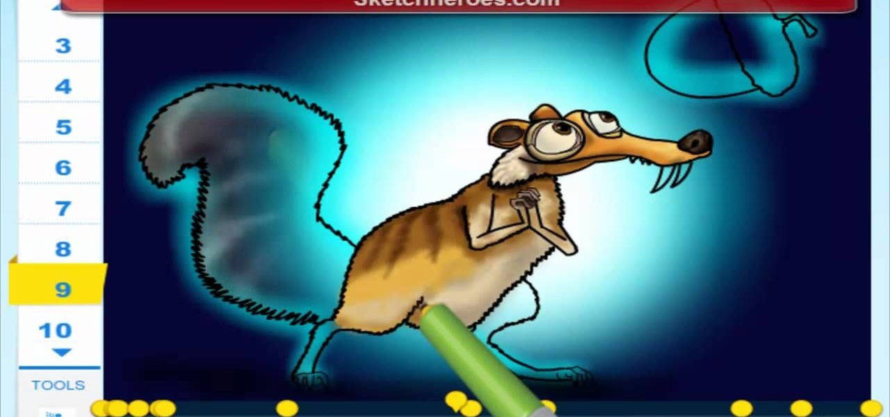 Draw Scrat from the Movie Ice Age 4