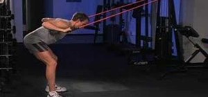 Strengthen back muscles with tube pull downs