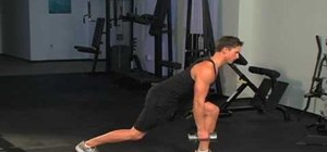 Do single-dumbbell front lunge and power row at bottom