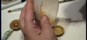 Make a miniature pumpkin pie out of polymer clay